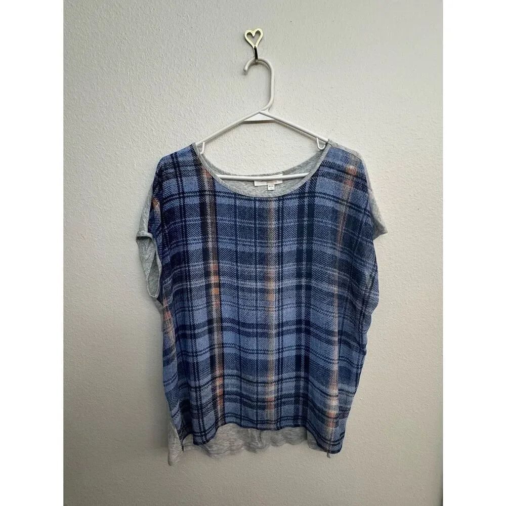 NWOT - Two by Vince Camuto Blue Plaid Sleeveless Top - Large